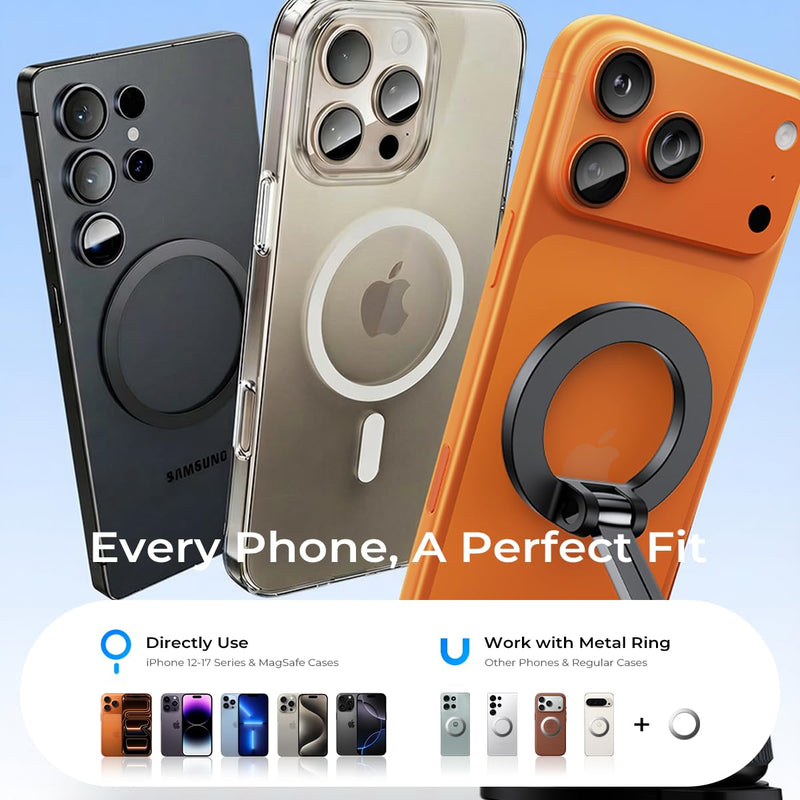 XO Simple is Beauty Upgraded Nano Gel Vacuum Magnetic Phone Holder,360°Rotation and Foldable Suction Phone Holder for Your Car,Compatible with iPhone17/16/15/14/13/12 and All Smartphones