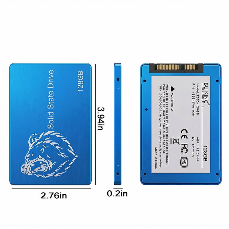 128GB SSD Internal Solid State Drive 2.5" SATA III, 560MB/s for Laptop PC Desktop (Style R)