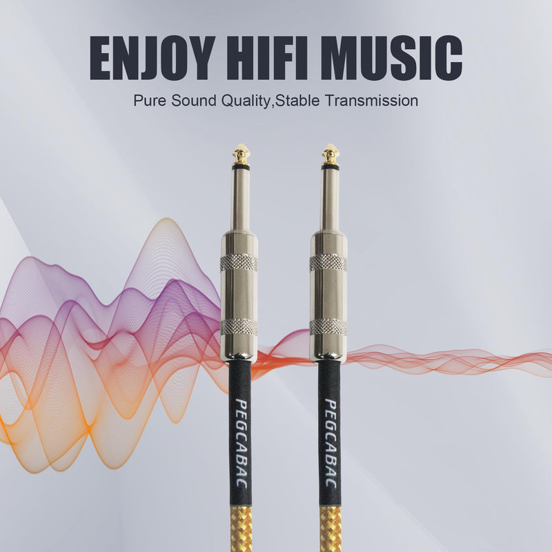 1/4 Inch TRS Instrument Cable 10ft 2-Pack,Straight 6.35mm Male Jack Stereo Audio Interconnect Cord for Electric Guitar,Bass,Keyboard,Mixer,Amplifier,Amp,Speaker,Equalizer