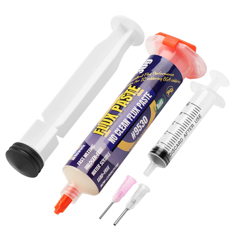 BEEYUIHF Soldering Paste Flux, 30 ml Lead-Free Syringe Solder Flux Paste, No Clean Rosin Soldering Flux for SMD BGA LED PCB Electronics Soldering (1.62oz/46g)