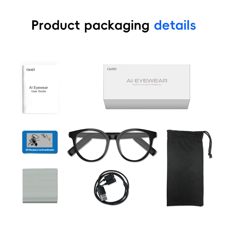 GetD AI Glasses for Men & Women, Smart Glasses Powered by ChatGPT with 145-Language Translation,Bluetooth 5.4 Glasses, Polarized & Photochromic Lenses, 11H Music Play for Driving and Daily Use