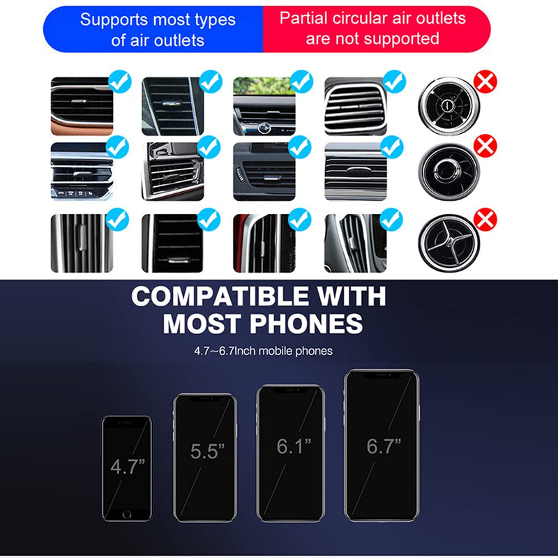 Q3 Smart Sensor Car Phone Wireless Charger,15W Qi Fast Charging Auto-Clamping Car Holder, Air Vent Phone Holder，for iPhone17/16/15/14/13/12series,and All Qi Enable Android Cellphone (Q3-Black) Q3-Black