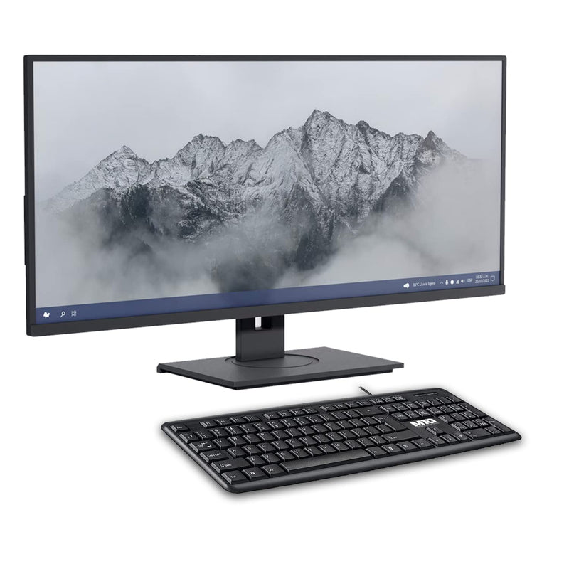 MTG Full Size Wired Computer Keyboard, with 5ft USB-A Cable, 104-keys, Foldable Legs and noiseless Key, Compatible with PC, Laptop and Windows 7/8/10/11