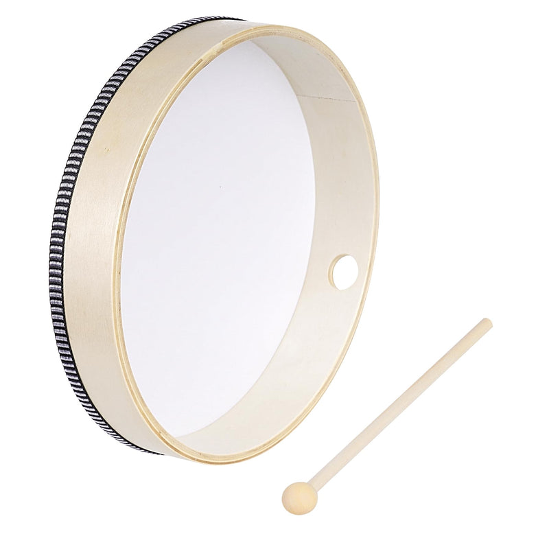3pcs Hand Drum Percussion Wood Frame Drum with Drum Stick 12 Inch 10 Inch 8 Inch Percussion Instruments Preschool Musical Education Performance Pro (Wood Color, 12 Inch 10 Inch 8 Inch) Wood Color