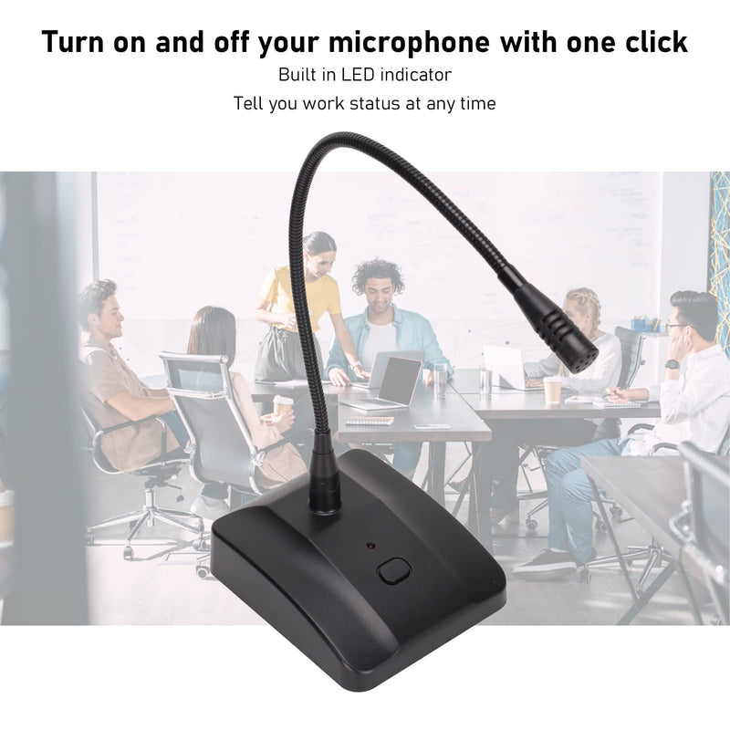 Dilwe Desktop Microphone with Mute, 360° Adjustable Gooseneck Microphone with XLR to 6.35mm Cable, Cardioid Condenser Condenser Computer Microphone for Broadcast Recording