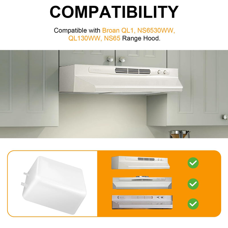[AUSTRALIA] - SR401650 Range Hood Light Lens Cover for Broan Range Hood QL1, NS6, NS6530WW, QL130WW, Replace Part R401650, 1472455, AP5613955 Light Cover Lense, 2 Pack 