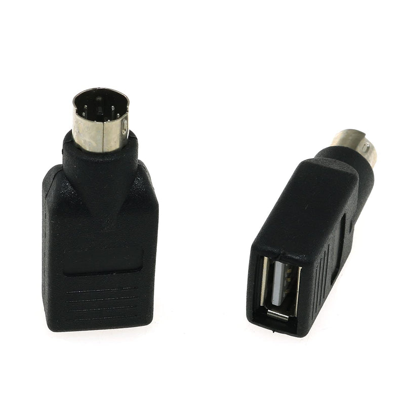 DGZZI USB to PS2 Adapter 2PCS Black USB Female to PS/2 Male Converter Adapter for Mouse and Keyboard