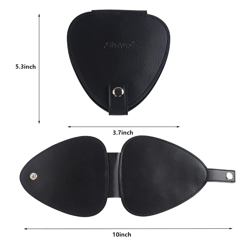 [AUSTRALIA] - Guitar Pick Holder Case with 22pcs for Acoustic Electric Guitar, Variety Pack Picks Storage Pouch Box, PU Leather Guitar Plectrums Bag, Gift for Guitar Players (Case Only) 
