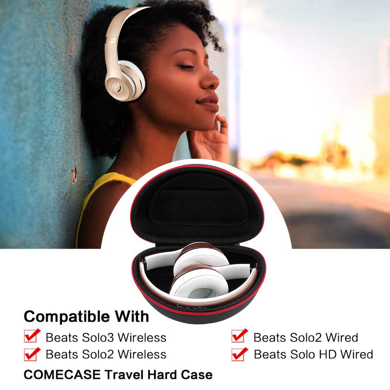 Comecase Hard Carrying Case for Oculus Quest 2 All-in-One VR Gaming Headset with Headphone Case for Beats Solo3 / Beats Solo2 Black - 2 Pack