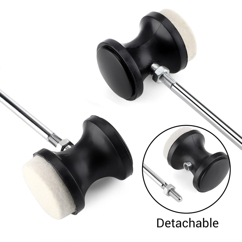 Facmogu 2PCS Dual Sided Bass Drum Pedal Beater, Bass Drum Pedal Beater for Percussion Instrument Accessory Part, Bass Drum Pedal Hammer with Stainless Steel Shaft for Kick Drum Pedal 1PCS Dual Sided Beater
