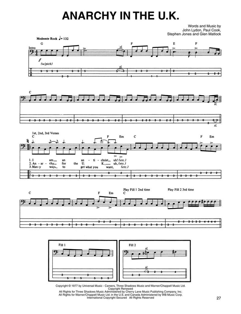 Monster Book of Rock Bass Tab Play It Like It Is | Bass Guitar Songbook with Note-for-Note Transcriptions | Includes Money, Layla, Detroit Rock City and More | Cherry Lane Music