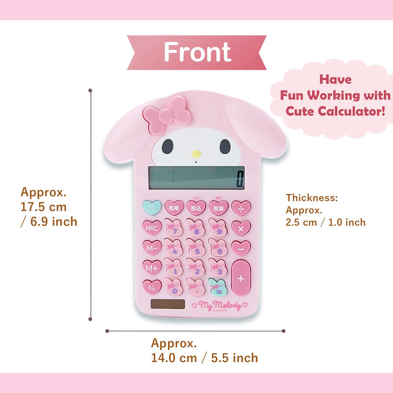 SanrioOriginal Face Shaped Calculator (Japan Import) - Includes Cherry Blossom Message Card (My Melody) My Melody