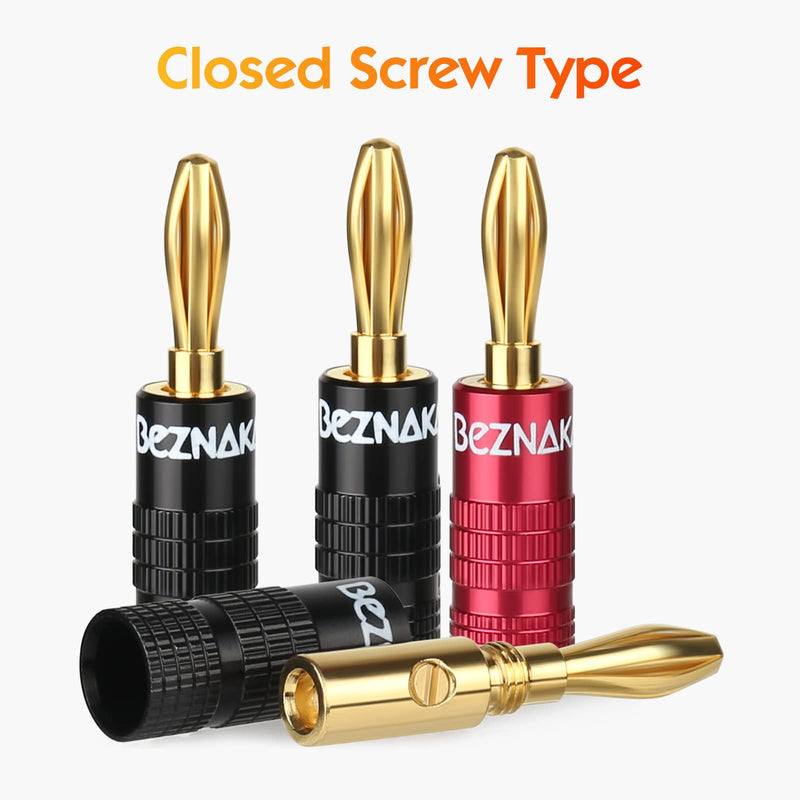 [AUSTRALIA] - Banana Plugs with Dual Set Screws,Black and Red Aluminum Shell,6 Pairs 