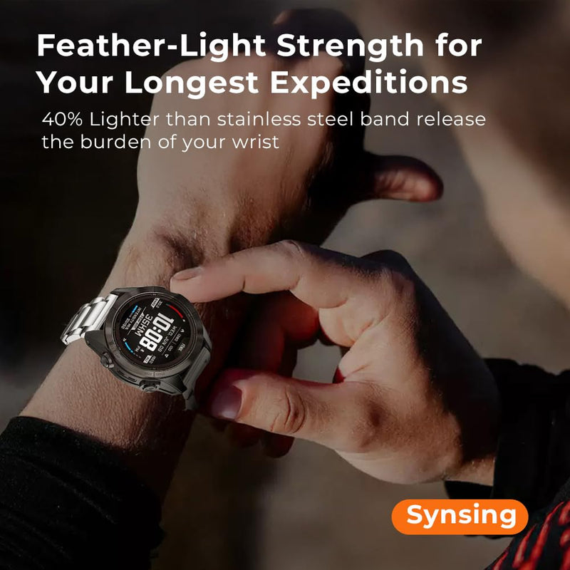 18mm Titanium Band for Vivoactive 4S/3S, Venu 2S/3S, 22mm Quick Release Metal Strap for Fenix 8 47mm/Forerunner 965, 20mm Band for Fenix 8 43,Forerunner 970/965/170/70,epix Pro42mm,Descent Mk3 3i 43mm grey