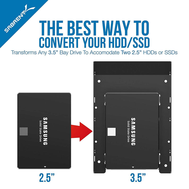 SABRENT 2.5 Inch to 3.5 Inch Internal Hard Disk Drive Mounting Bracket Kit (BK-HDDF)