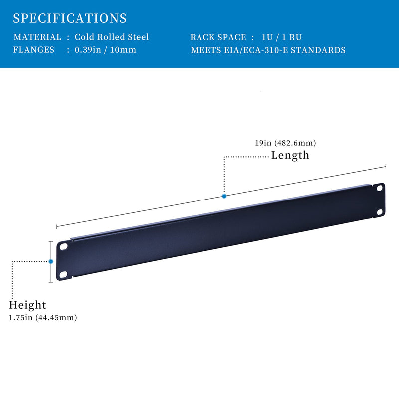 [AUSTRALIA] - 1U Blank Rack Mount Panel Spacer for 19in Server Rack Enclosure or Network Cabinet – 2 Pack 1U 