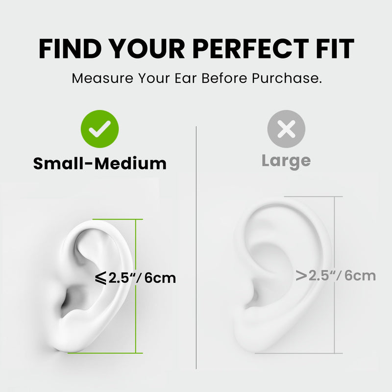 Avantree Resolve – 3.5mm AUX Wired Open-Ear Earbuds w/Mic & Over-Ear Hook, for Women, Kids & Young Men w/Small Ears, Ideal for Office, Outdoor & Home (Small-Medium Size) Small-Medium (Ear-length Under 2.5in) AUX 3.5mm