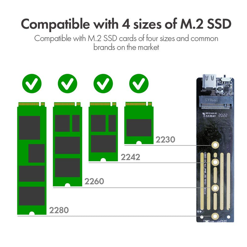 ineo M.2 NVMe (PCIe) SSD Enclosure Built-in Cooling Fan and Write Protection Switch [C2605-NVMe]