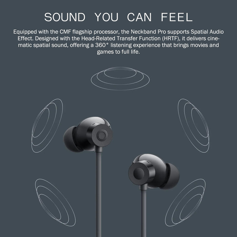 CMF BY NOTHING CMF Neckband Pro Bluetooth Headphones,50dB Hybrid Active Noise Cancelling Earbuds with 5 HD Mics,IP55 BT5.3 37Hours Long Play time Dual Device Connection Neckband Headphones-Light Grey