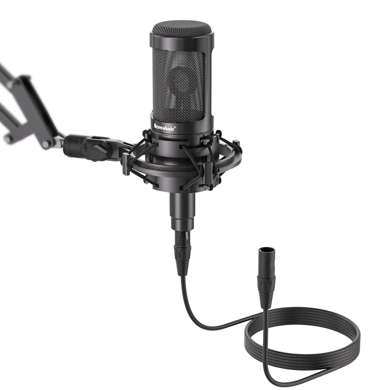 Mic for Asmr, for Audio Interface Cardioid Condenser Microphone XLR, Studio Recording microfono condensador with Shock mounts and Microphone Cable for Podcasting Music Voice-Over