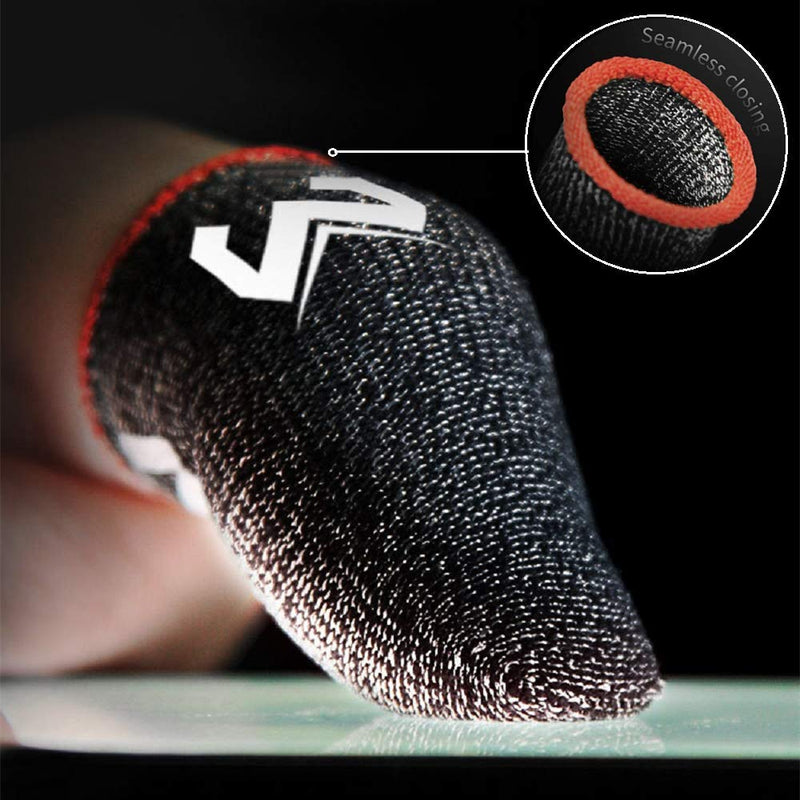 Gaming Finger Sleeves for Sweaty Hands - Rakizbe High-Sensitive Anti-Sweat Breathable Seamless Touch Screen Thumb Sleeve Gloves for iPad/Mobile PUBG Game Controller