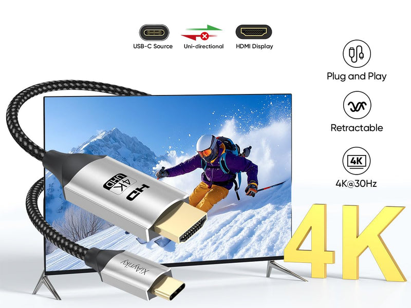 3FT USB C to HDMI Cable 10-Pack, 4K USBC to HDMI Cable (Thunderbolt 3/4/5 Compatible), Source Type C to HDMI Monitor for iPhone 16/15/Galaxy/MacBook Pro Air/Mac mini 2024/iPad Pro/Pixel/Surface Pro | Source Type-C to HDMI cable, compatible with iPhone1...