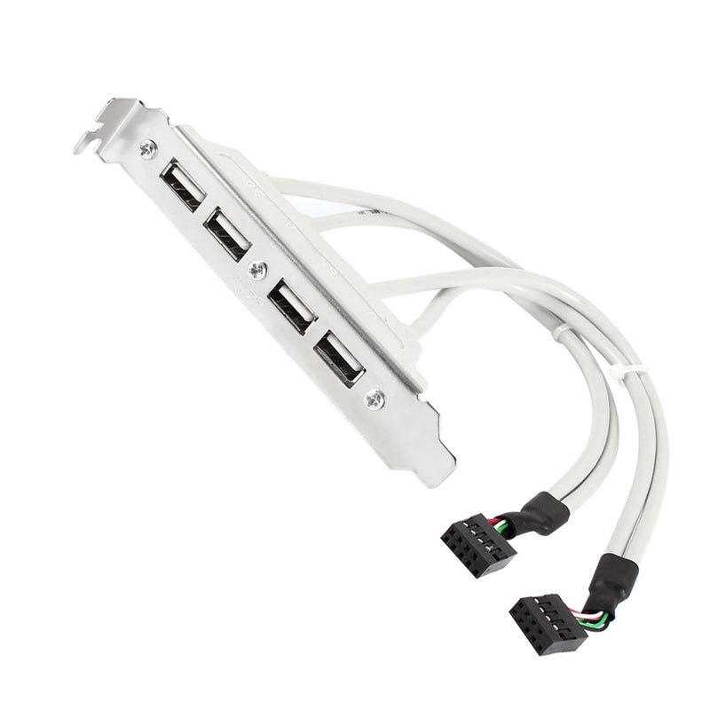 uxcell 4 Ports Hub USB 2.0 Port Slot Plate Adapter Panel to Motherboard Dual 9 Pin Header Panel Bracket Expansion Cable 25cm Long