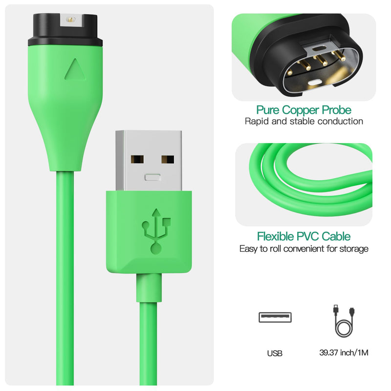 AWINNER Compatible with Garmin Watch Charger Cable (USB A -2 Pack) USB A -2 Pack