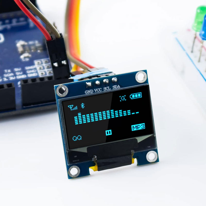 APKLVSR 3 x 0.96 Inch OLED Display I2C 128 x 64 Pixel I2C Screen Display Module, 0.96 Inch OLED Display I2C IIC Screen Display Module Compatible with Arduino Raspberry Pi (White) White