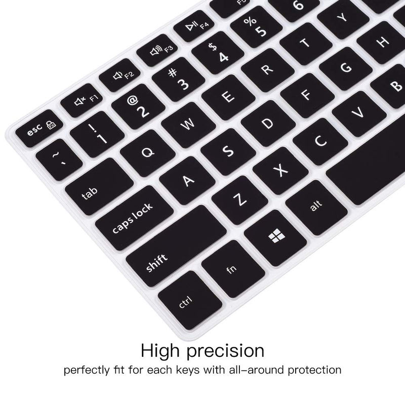 Keyboard Cover for 2021 Dell Inspiron 15 3000 3501 3502 3505, Dell Inspiron 15 17 5000 5584 5593 5594 5598 5501 5502 5505 5508 5509, 7000 7500 7590 7591 7501 7506 7706 7790 7791 Keyboard Skin, Black