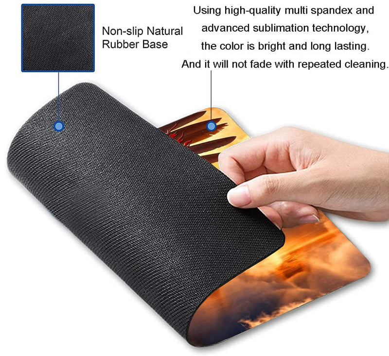Custom Square Gaming Mouse Pad, Office Computer Mouse Pad, American Flag Eagle Anti-Slip Rubber Desktop Mouse Pad