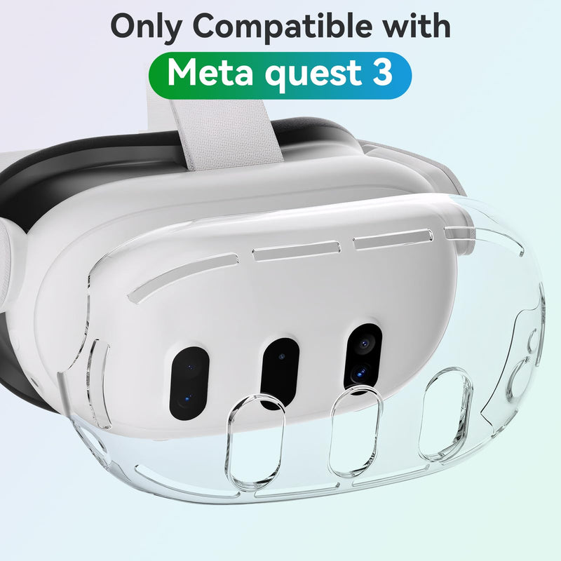 Protective Case for Meta Quest 3,VR Accessories for Meta Quest 3,Replacement kit for Meta Quest 3,Include Impact Resistant Cover Lens Cover Lens Tempered Glass Protector Joystick Caps