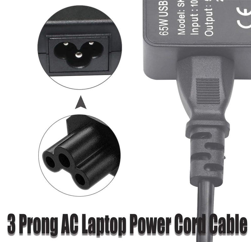 3 Prong Power Cord Replacement Power Cable for Laptops/Notebook, TVs, Monitors, LG LED LCD Smart 1080p HDTV,Samsung, Toshiba, Acer, Asus, Scanners, Printer AC Cable 6Ft 3 prong