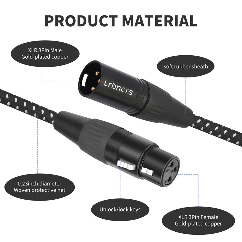 XLR Male to 3 Female Splitter Cable 2FT - Heavy-Duty Metal Braided Y-Spltr, Non-Slip Grip, 3-Way Audio Distribution for Mixers/Mics/PA 1 Male to 3 Female