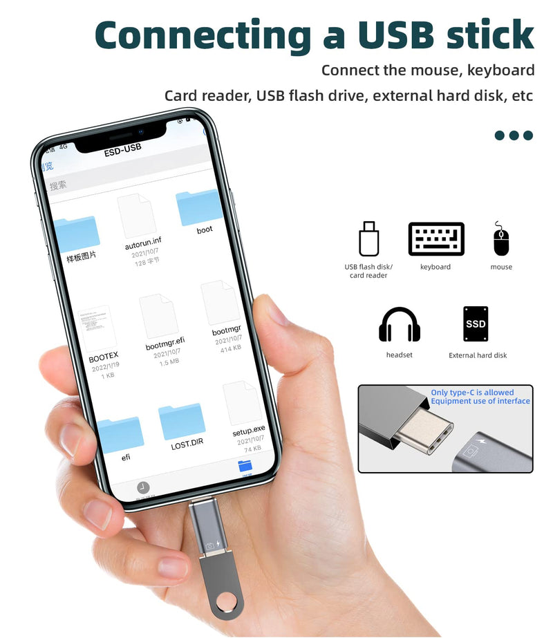 [AUSTRALIA] - iPhone OTG Adapter USB C Female to Lightning Male(2Pack)Apple Charger Data Sync Dongle Type-c Camera Card Reader Flash Drive Keyboard Mouse U Disk Converter for 14 13 11 12 Pro Max Xr X Xs 8 7 Se Plus 
