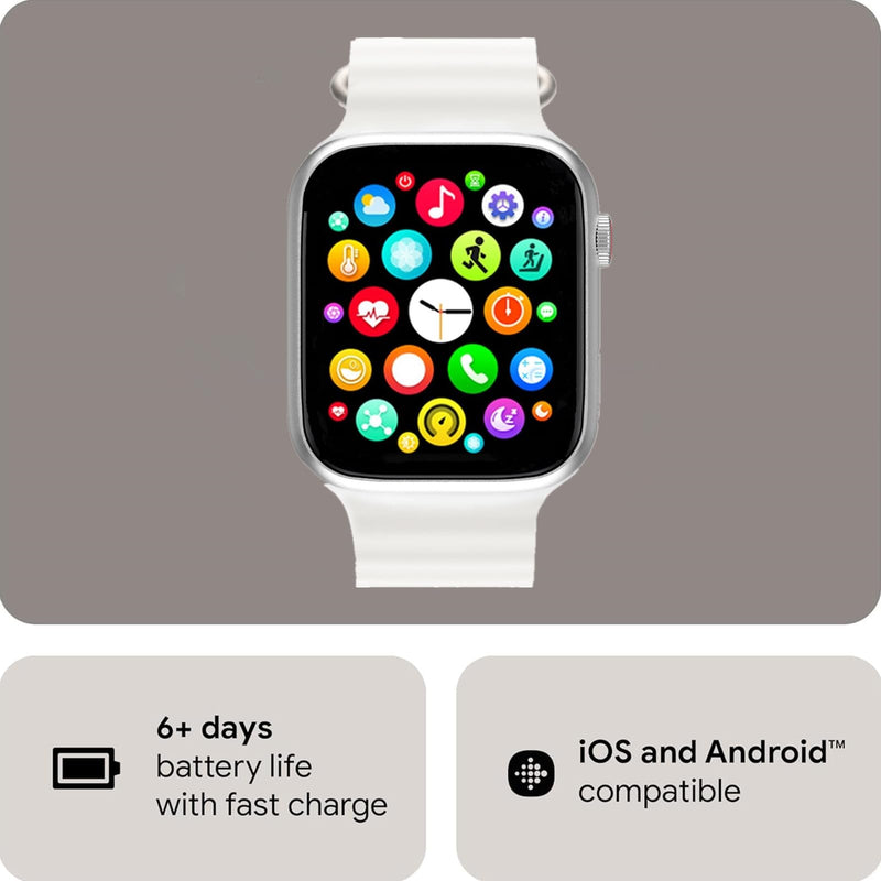 Smart Watch for Men Women, 2.09" AI Fitness Smartwatches with Calling/SMS, Heart Rate/Sleep/SpO2 Monitor, Pedometer, Dual Bands, 3 Games for Android/iOS Phones (White) White
