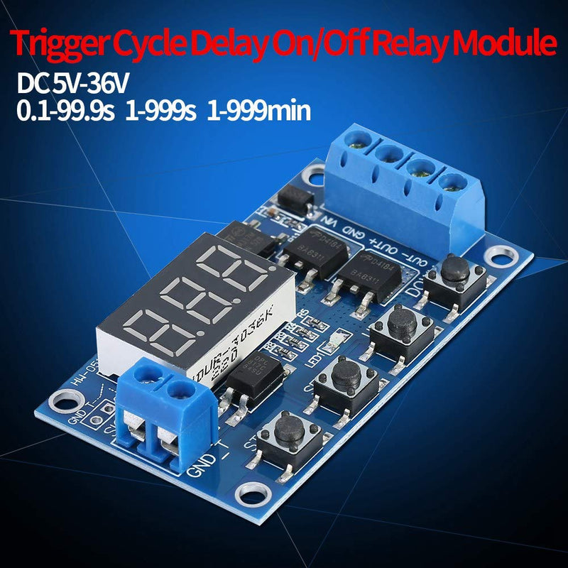 Akozon Timer Module, DC 5V-36V Trigger Cycle Delay Timer Switch Turn On/Off Relay Module with LED Display