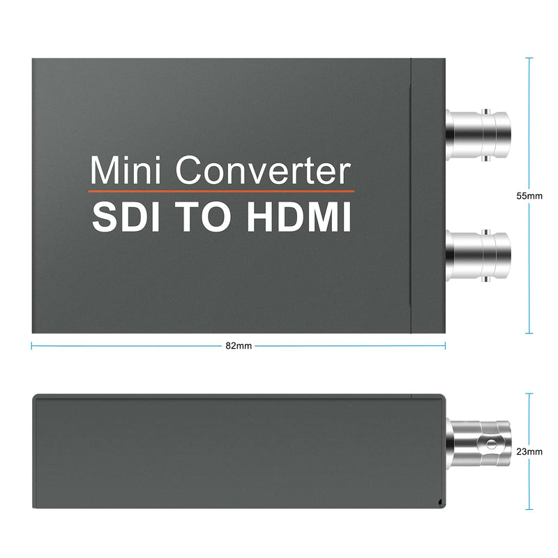 [AUSTRALIA] - SDI to HDMI Video Mini Converter with Audio Embedder,SDI to HDMI Adapter for SD-SDI, HD-SDI and 3G-SDI Signals SDI Loopout (Black) with Power Supply 