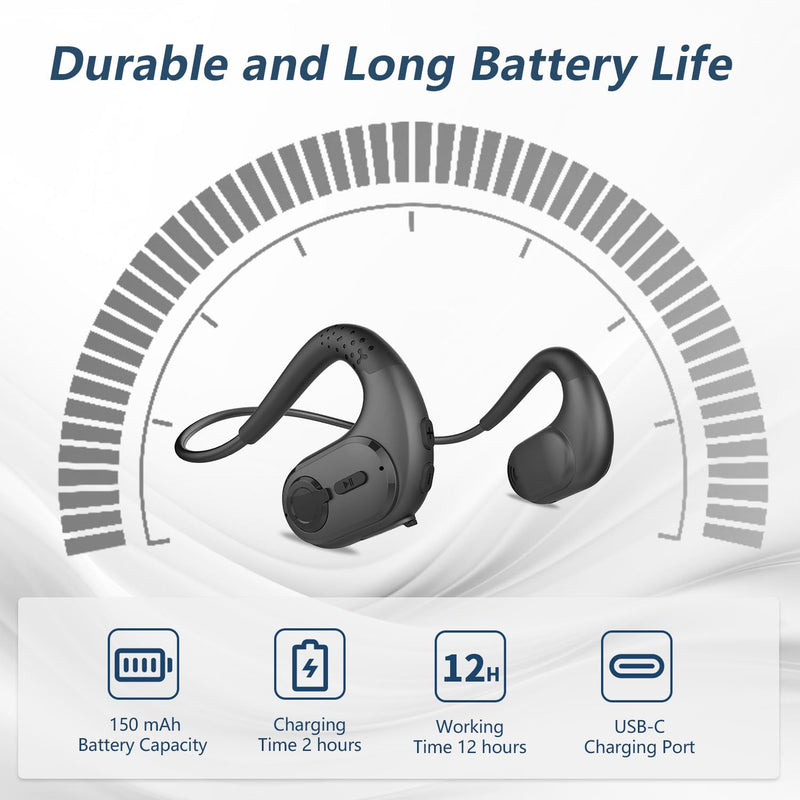 [AUSTRALIA] - BANIGIPA Bluetooth Headset with Removable Microphone, Noise Cancelling Wireless Headset for Phones Laptop Computer PC, Open Ear Headphones for Office Meeting Running Cycling Driving Working-12 Hrs A-G9 Black Headset Set 