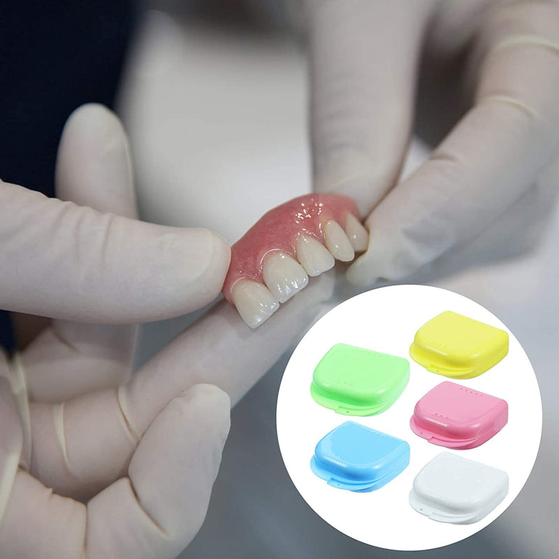 Voarge Dental Box Dental Box Dental Denture Cup Container Container Container Denture Orthopaedic Pack of 5 Braces Box Also for Bite Splint