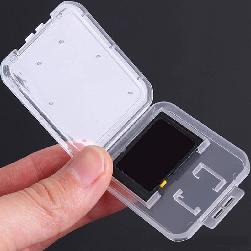 10pcs Clear Plastic Memory Card Case Compatible with SD Micro SD T-Flash Card