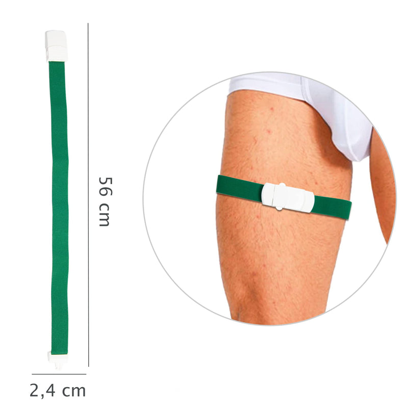 Gima Jetpull 2 Latex Free Tourniquet with Patented Closure for Instant or Gradual Release, One-Hand Manoeuvrability, Washable at 60/90°C and Autoclavable, Green, 56 x 2.4 cm, Pack of 1