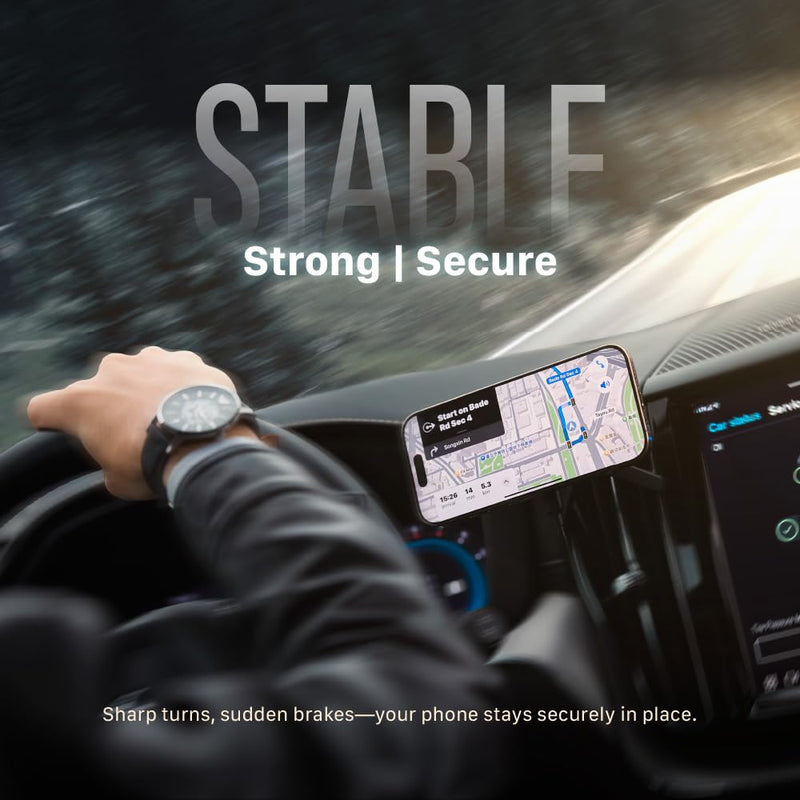 ADAM ELEMENTS CQ2 Qi2 Certified Magnetic Car Mount Wireless Charger, 15W Fast Charging Station for iPhone 17/16/15/14/13/12 Series, Strong Magnet Phone Holder for Air Vent