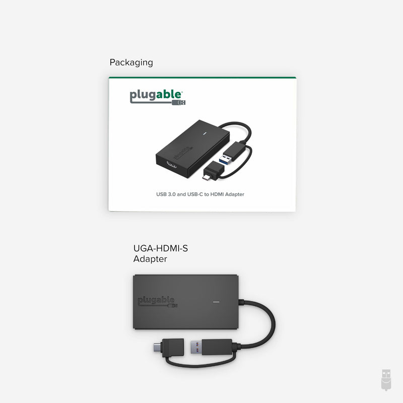 [AUSTRALIA] - Plugable USB C to HDMI Adapter, Universal Video Graphics Adapter for USB 3.0 and USB-C Macs and Windows, Extend an HDMI Monitor up to 1440p@60hz 