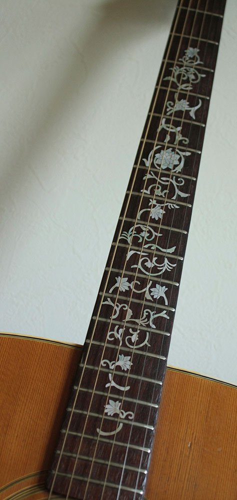 Jockomo Oriental Flower White Pearl Guitar Inlay Sticker