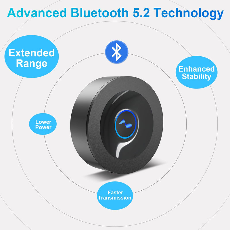 [AUSTRALIA] - Bluetooth 5.2 Receiver for Home Stereo, RCA & 3.5mm AUX Out Put, Wireless Audio Adapter for Stereo Receiver&Amplifier, Low Latency HiFi Music Streaming 