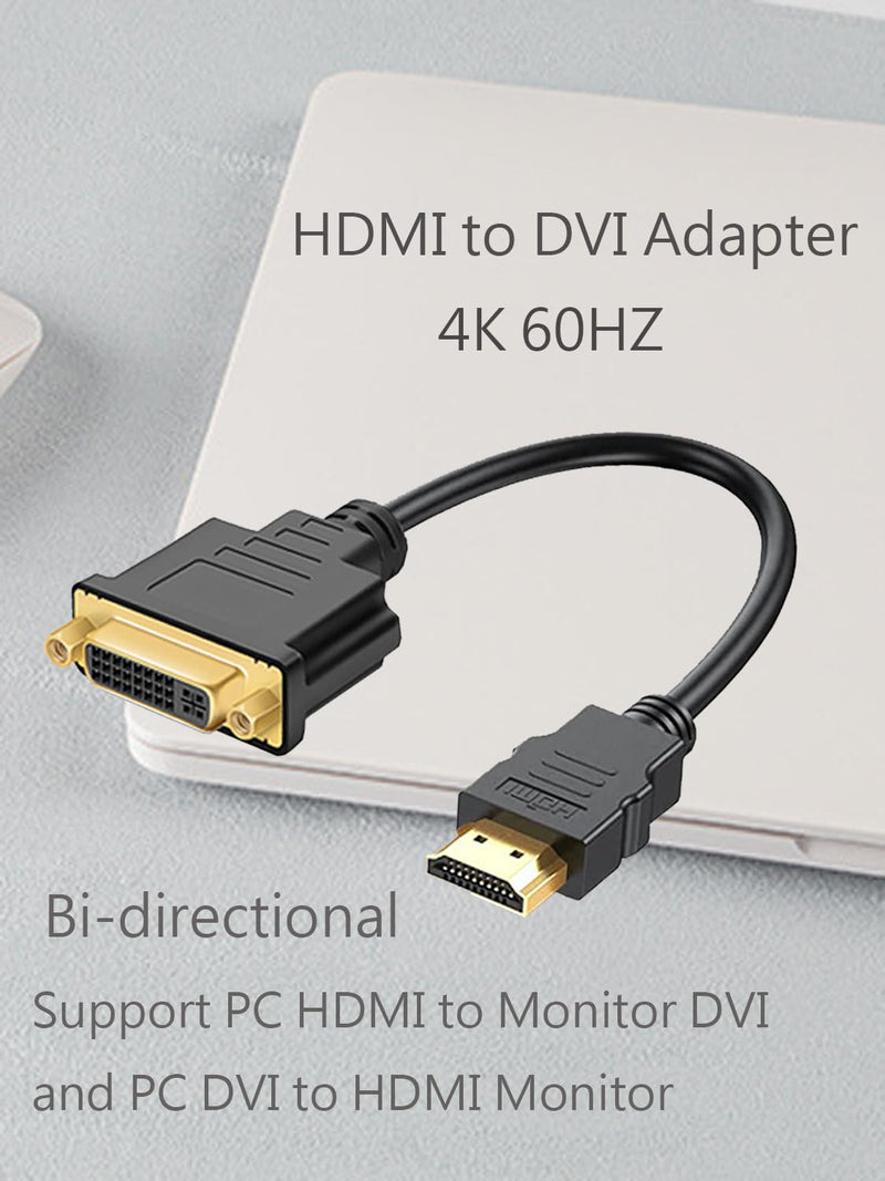 HDMI to DVI Cable, Bi-Directional HDMI Male to DVI-D(24+1) Female Adapter, 4k DVI to HDMI Conveter (10 Pack, DVI-D) 10 Pack