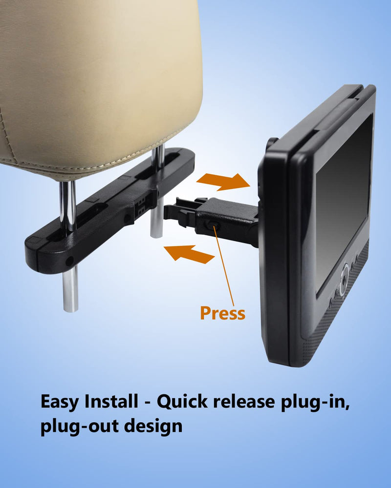 Car Headrest Mounts, Angle Adjustable Headrest Dual Screen DVD Player Mount Holders, 2 Mounting Brackets for UEME/WONNIE/FANGOR/SYLVANIA Dual Screen DVD Players