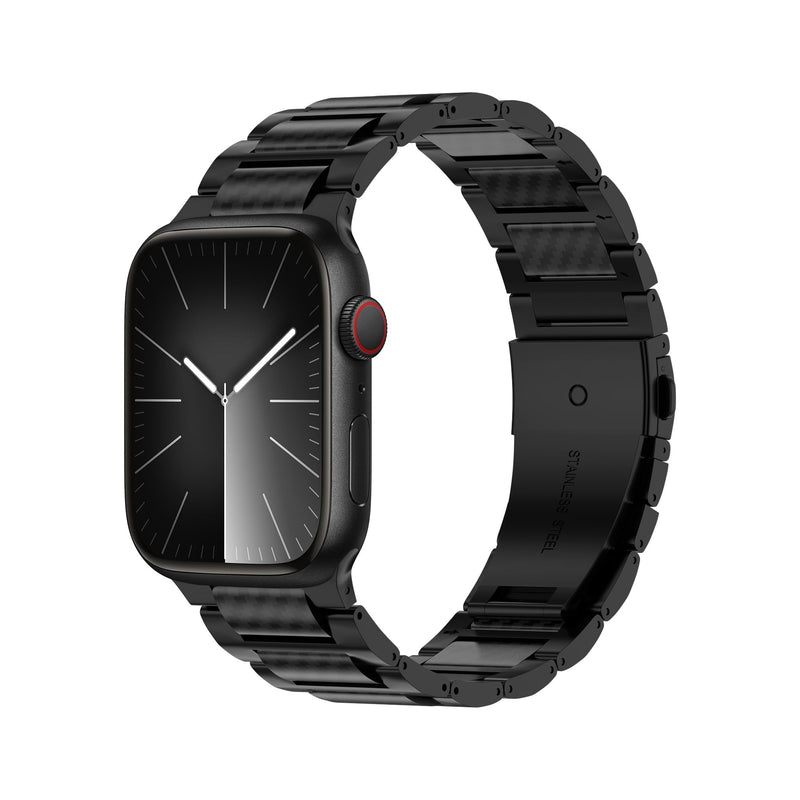 Wolait Compatible with Apple Ultra Watch Bands 49mm 46mm 45mm 44mm 42mm Men,Carbon Fiber Watch Band for iWatch Series 11/10/9/8/7/6/5/4/3/2/1 Black 49mm/46mm/45mm/44mm/42mm(series 3)