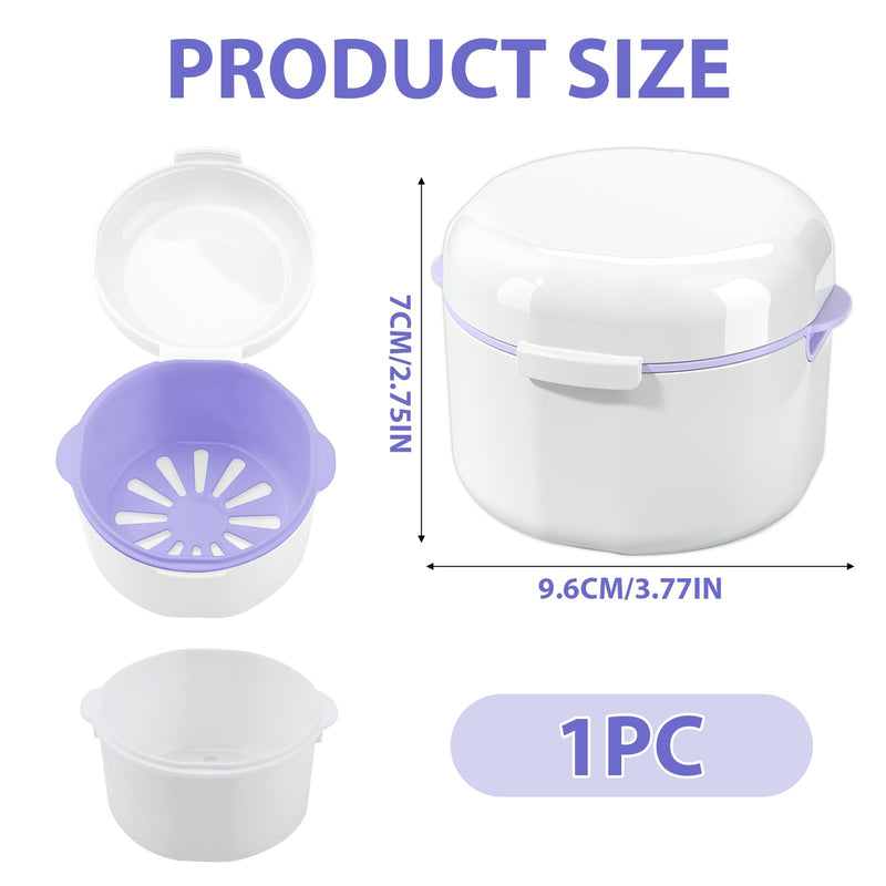 Braces Storage Box with Basket - Portable and Elegant Silicone Interdental Holder - Orthodontic Box for Toothbrush Box - Mouth Guard Storage Box White